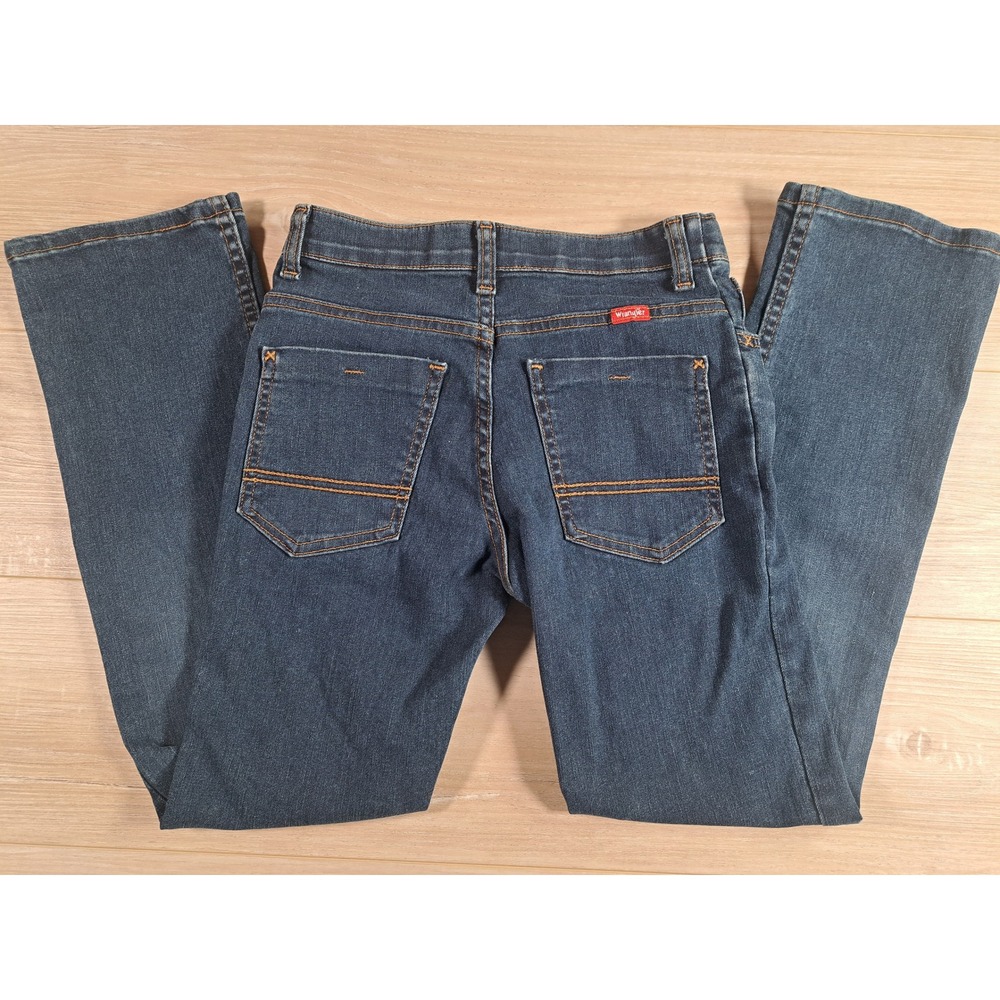 Wrangler Boys Flex‎ Regular Fit Straight Leg Jeans Dark Wash Size 12 Regular - Picture 5 of 5